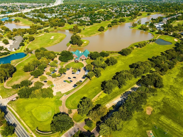 1734 Forestlake Dr, Sugar Land, TX 77479 - aerial view of residential area with a large body of water and a local golf course