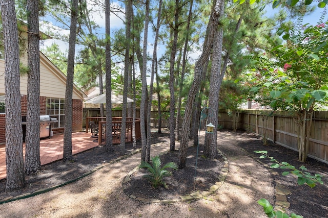 34 Sweetdream Pl, The Woodlands, TX 77381 - fenced backyard featuring a patio