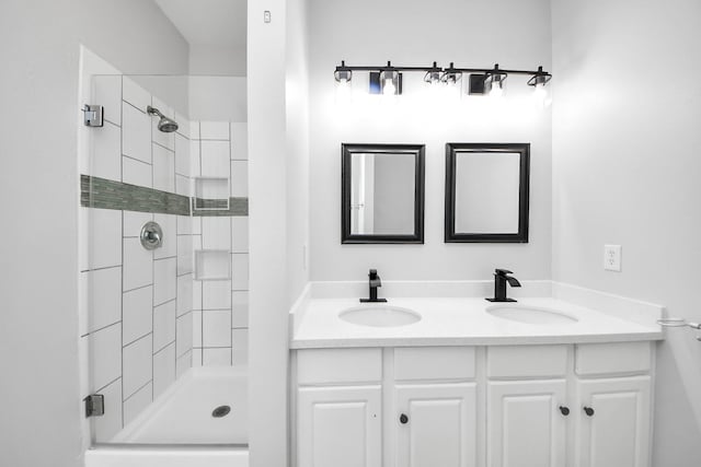 7407 Rustic Chase Dr, Richmond, TX 77407 - full bath featuring a stall shower and double vanity