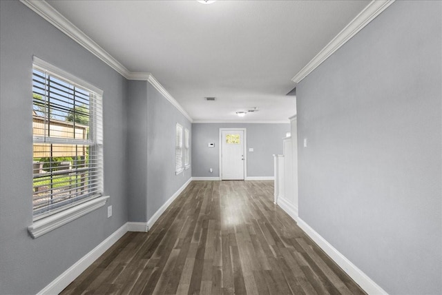 3217 Michigan St, Baytown, TX 77520 - corridor featuring wood finished floors and ornamental molding
