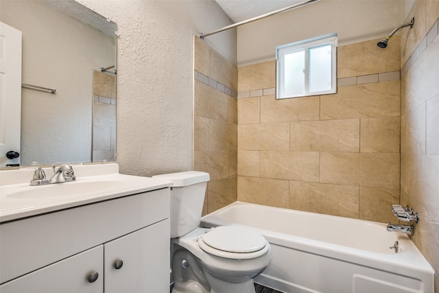 4820 Oak Ave Unit 16, Pasadena, TX 77503 - full bathroom with vanity, bathtub / shower combination, and a textured wall