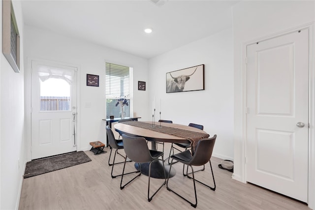 23823 Escardilla Ln, Hockley, TX 77447 - dining area featuring light wood finished floors and recessed lighting