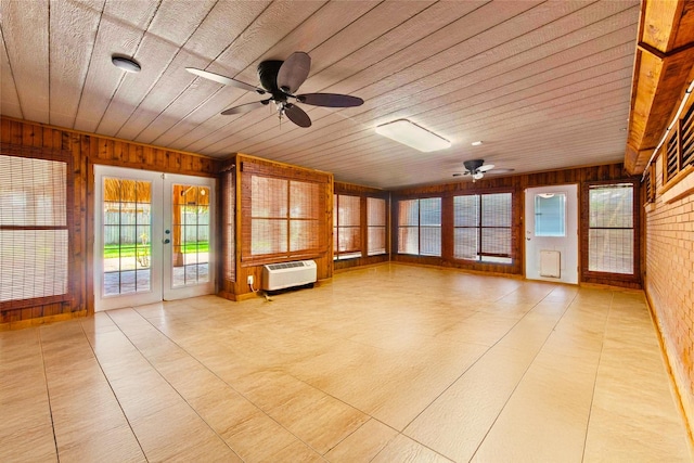 925 Royal Oak Dr, Dickinson, TX 77539 - unfurnished sunroom with french doors and a wall unit AC