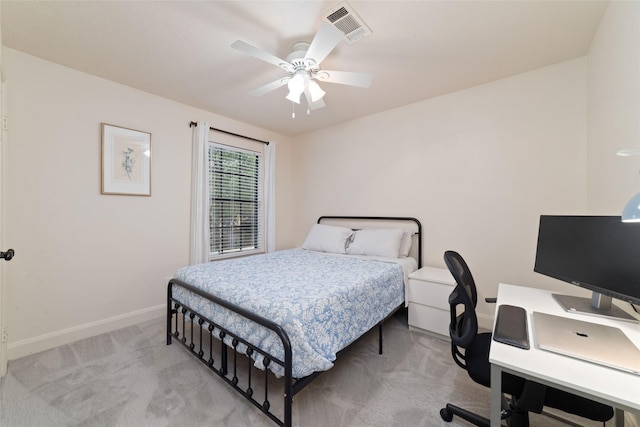 3 Whistlers Walk Pl, The Woodlands, TX 77381 - bedroom featuring light colored carpet, an office area, and a ceiling fan