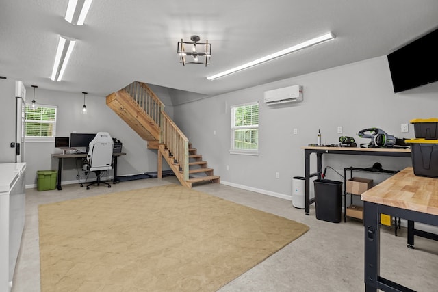 5709 David St, Dickinson, TX 77539 - office area with a wall mounted air conditioner and plenty of natural light