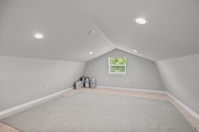 5709 David St, Dickinson, TX 77539 - additional living space featuring lofted ceiling, carpet, and recessed lighting