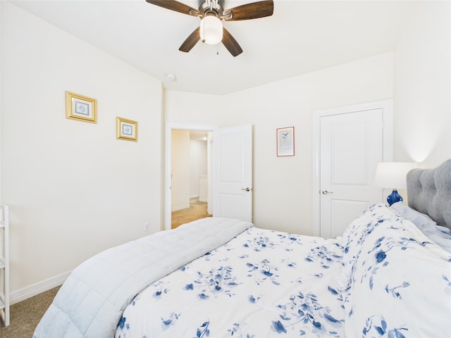 22 Tassia Ln, Pasadena, TX 77058 - carpeted bedroom featuring baseboards and a ceiling fan