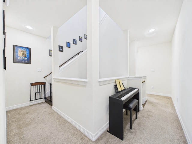 22 Tassia Ln, Pasadena, TX 77058 - hall featuring carpet floors, recessed lighting, and stairway