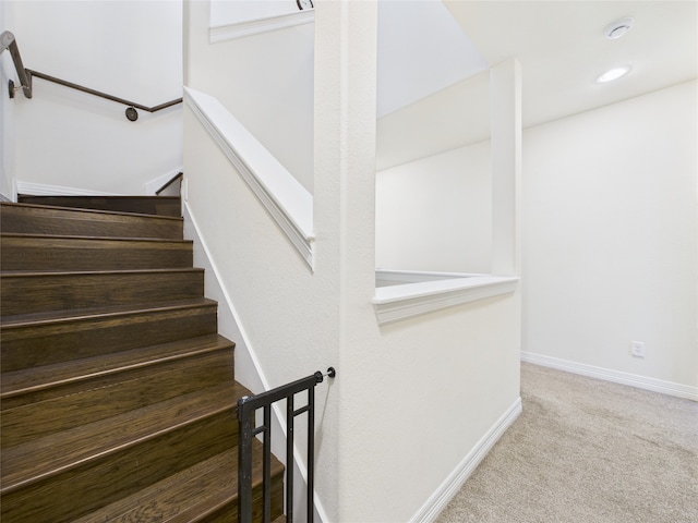22 Tassia Ln, Pasadena, TX 77058 - stairs featuring carpet floors and recessed lighting