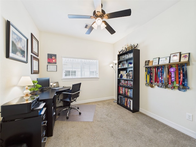 22 Tassia Ln, Pasadena, TX 77058 - office space featuring light carpet and ceiling fan