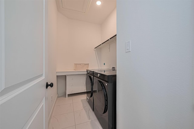 16819 Chapel Knox Dr, Humble, TX 77346 - laundry area with separate washer and dryer and light marble finish floors
