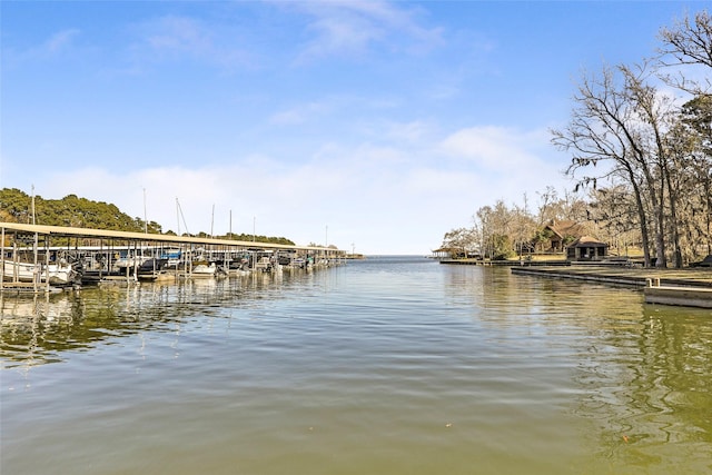 561 N Royale Greens Dr, Coldspring, TX 77331 - dock featuring a water view and boat lift