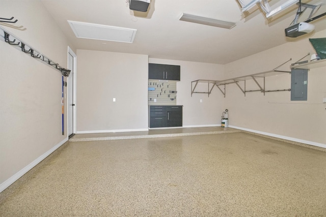 54 N Lochwood Way, Tomball, TX 77375 - garage featuring electric panel and a garage door opener
