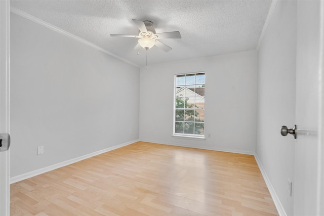 2800 Jeanetta St Unit 2502, Houston, TX 77063 - unfurnished room with a textured ceiling, light wood-style floors, ceiling fan, and ornamental molding