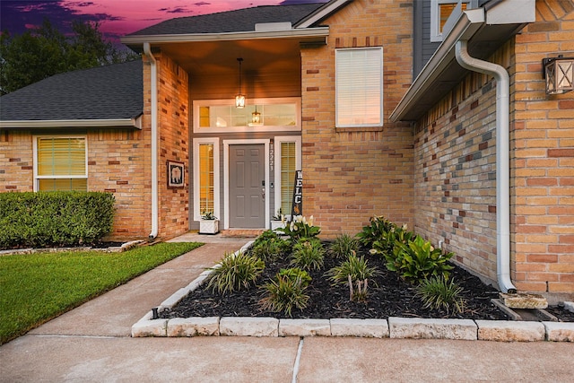 12223 Paddock Way, Houston, TX 77065 - entrance to property featuring brick siding and a shingled roof