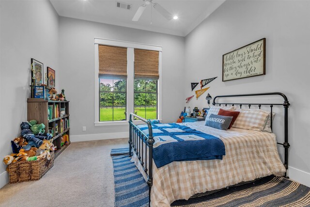 37732 Marias Way, Magnolia, TX 77354 - bedroom featuring carpet flooring, recessed lighting, and ceiling fan