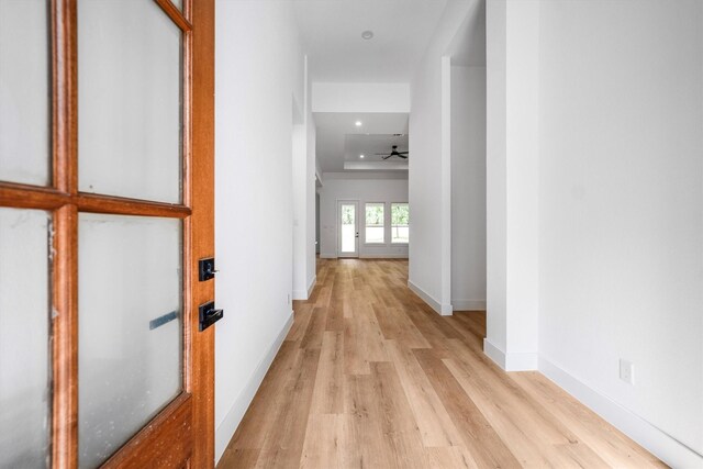 8703 Miller Rd, Magnolia, TX 77354 - hall featuring light wood-style floors and recessed lighting