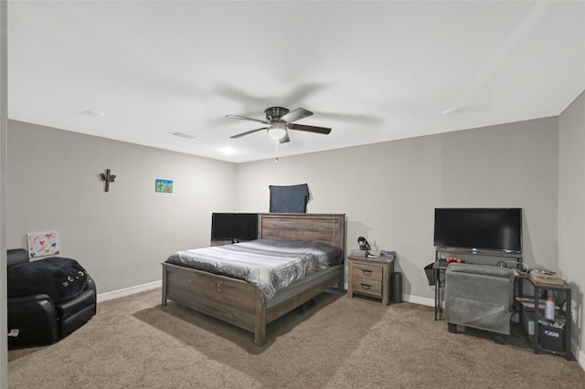 3018 Windy Royal Dr, Houston, TX 77045 - bedroom with carpet flooring and a ceiling fan