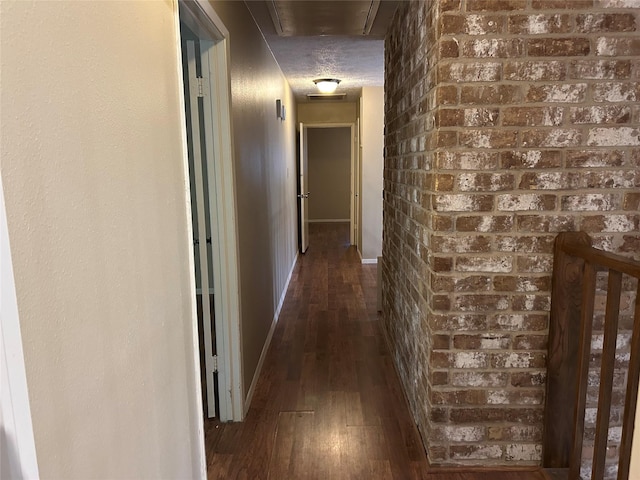 10007 Sagecourt Dr, Houston, TX 77089 - hall with dark wood-style flooring and baseboards