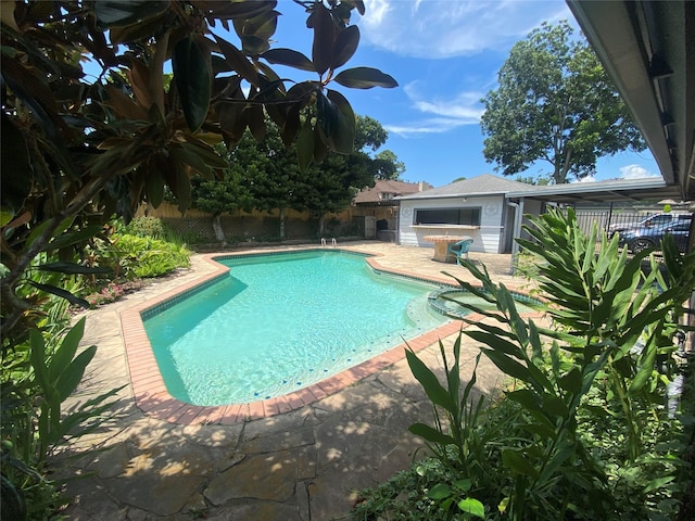 10007 Sagecourt Dr, Houston, TX 77089 - view of pool featuring a patio area and a fenced backyard