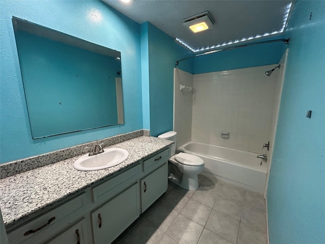 10007 Sagecourt Dr, Houston, TX 77089 - full bath with vanity, shower / tub combination, and tile patterned floors