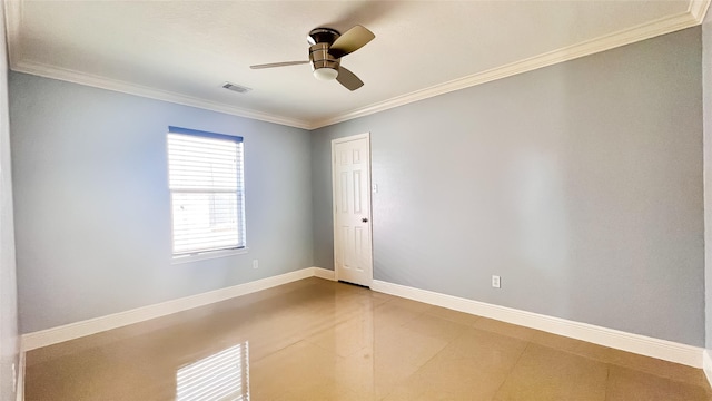 24714 Colonial Maple Dr, Katy, TX 77493 - empty room featuring ornamental molding and a ceiling fan