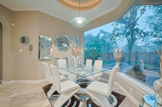 122 Marble Staff Ct, Houston, TX 77069 - dining space with arched walkways and ornamental molding