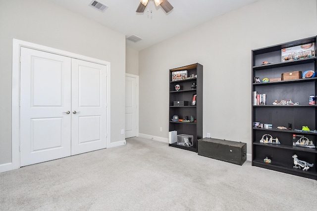 13910 Paseo De La Paz Pl, Cypress, TX 77433 - unfurnished bedroom featuring carpet flooring, a closet, and a ceiling fan