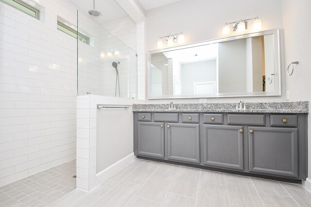 13910 Paseo De La Paz Pl, Cypress, TX 77433 - bathroom featuring double vanity and walk in shower