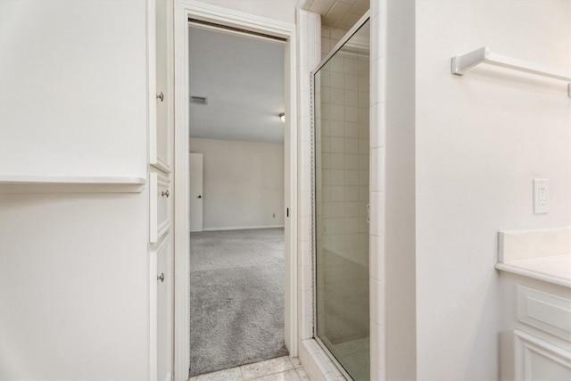 1607 Castlerock Dr, Houston, TX 77090 - bathroom featuring a shower stall and vanity
