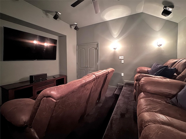 16506 Orchid Mist Dr, Cypress, TX 77433 - home theater with dark carpet and ceiling fan