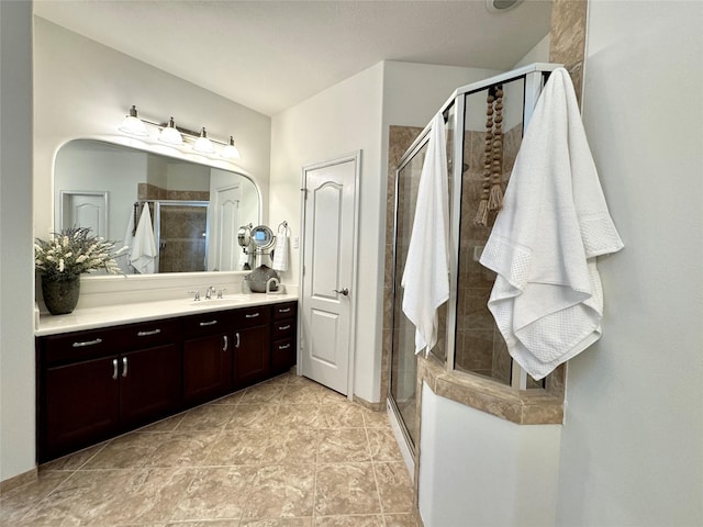 16506 Orchid Mist Dr, Cypress, TX 77433 - bathroom featuring a shower stall and vanity