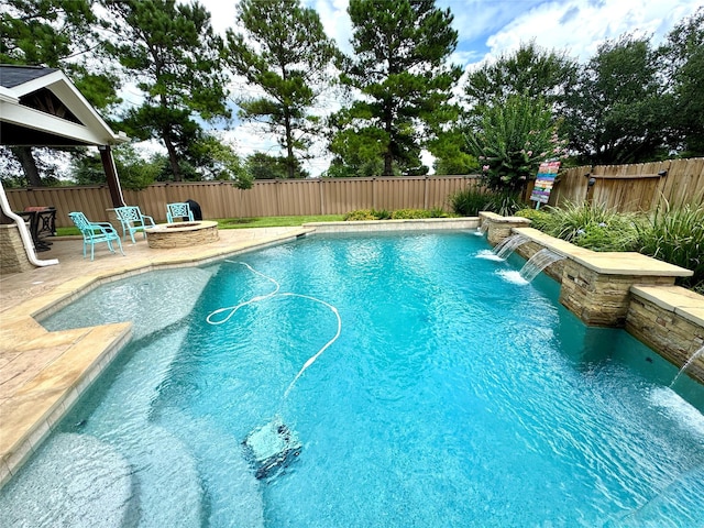 16506 Orchid Mist Dr, Cypress, TX 77433 - view of pool with a fenced backyard, a patio, and a fire pit