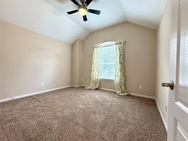 16506 Orchid Mist Dr, Cypress, TX 77433 - carpeted spare room featuring ceiling fan and lofted ceiling