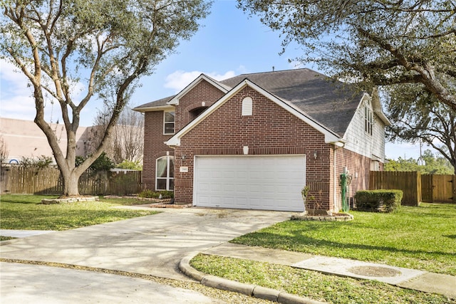 23602 Hawkins Creek Ct, Katy, TX 77494 - traditional home featuring brick siding, concrete driveway, an attached garage, and roof with shingles