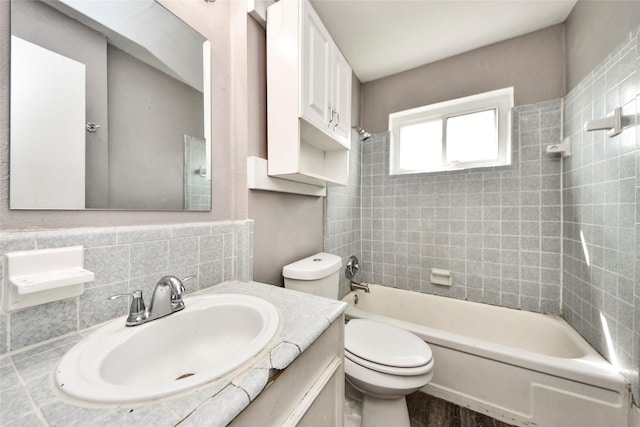 14803 Sunwick St, Houston, TX 77060 - bathroom with vanity, shower / tub combination, and wood finished floors