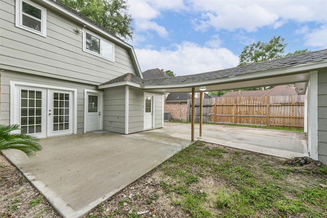 4214 Brightwood Dr, Houston, TX 77068 - view of patio / terrace featuring french doors and a carport