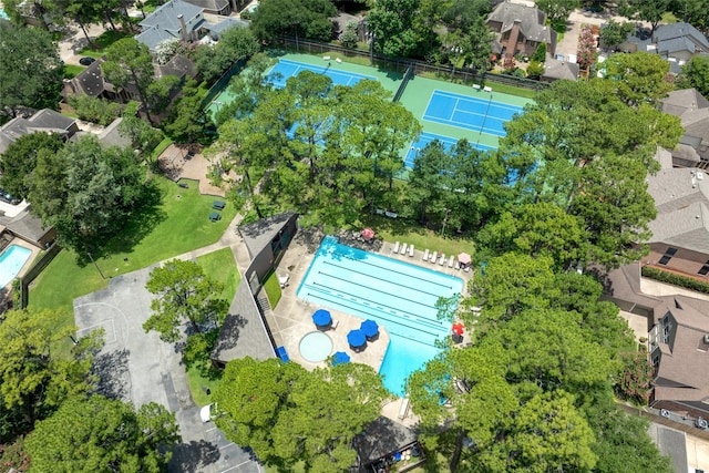 510 Commodore Way, Houston, TX 77079 - aerial view of residential area with a pool area