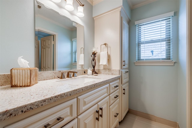 510 Commodore Way, Houston, TX 77079 - bathroom featuring vanity and ornamental molding