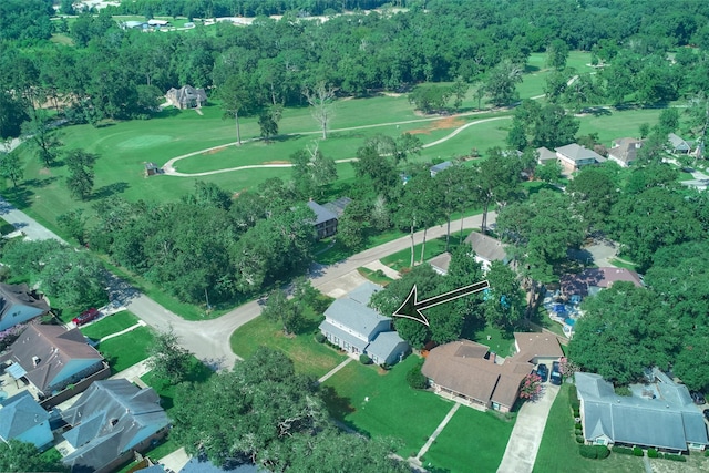 725 River Plantation Dr, Conroe, TX 77302 - aerial view of property's location featuring nearby suburban area and a golf club