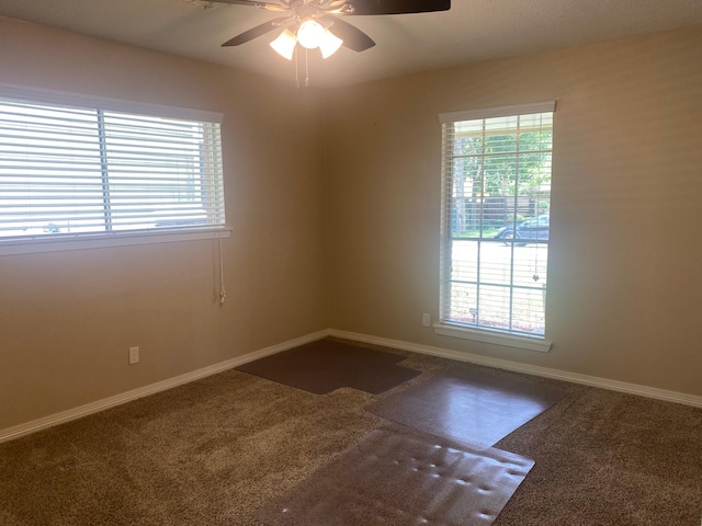 6220 Queenswood Ln, Houston, TX 77008 - carpeted spare room with a ceiling fan and baseboards