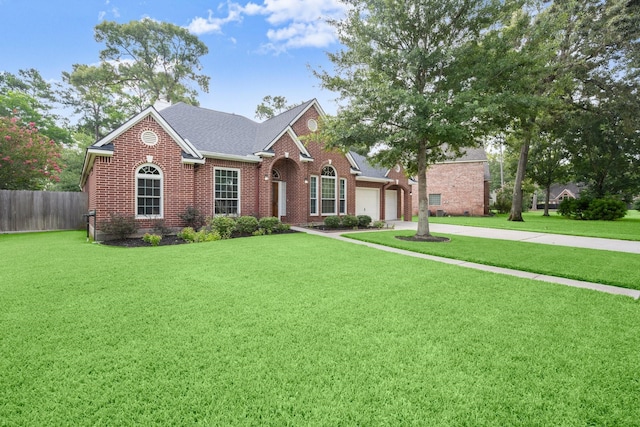 31406 Spica St, Tomball, TX 77375 - view of front facade featuring brick siding, an attached garage, a shingled roof, and driveway