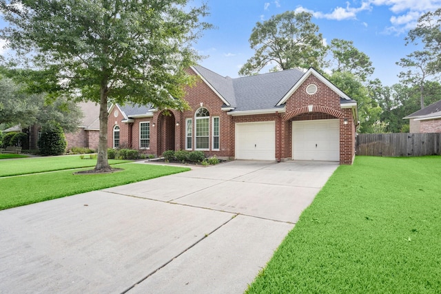 31406 Spica St, Tomball, TX 77375 - view of front of house with brick siding, a garage, roof with shingles, and driveway