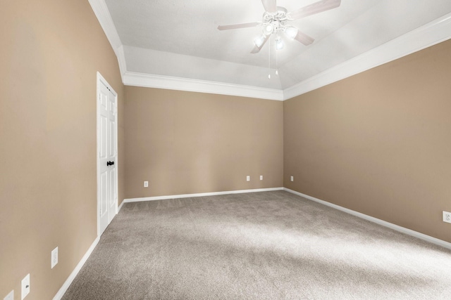 31406 Spica St, Tomball, TX 77375 - spare room with carpet flooring, a ceiling fan, and ornamental molding