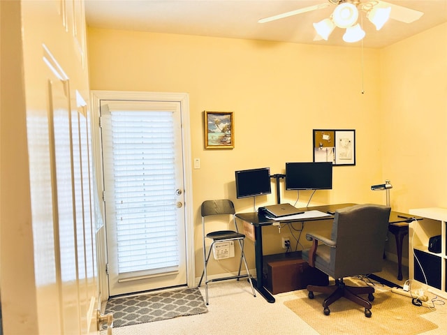 8018 Stoneyway Dr, Houston, TX 77040 - office area with a ceiling fan and carpet