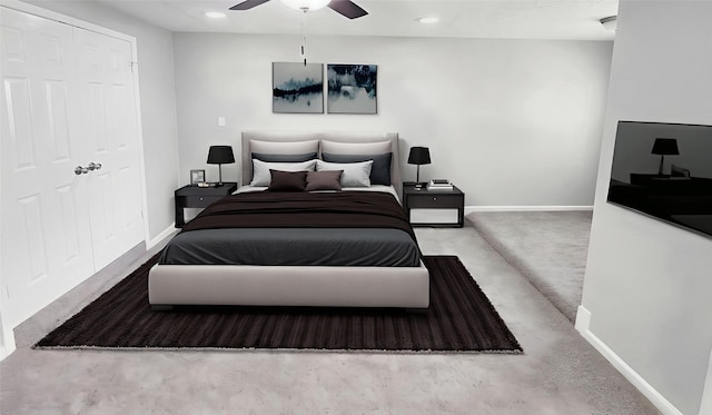 2414 Stillmeadow Dr, Missouri City, TX 77489 - bedroom with ceiling fan and recessed lighting