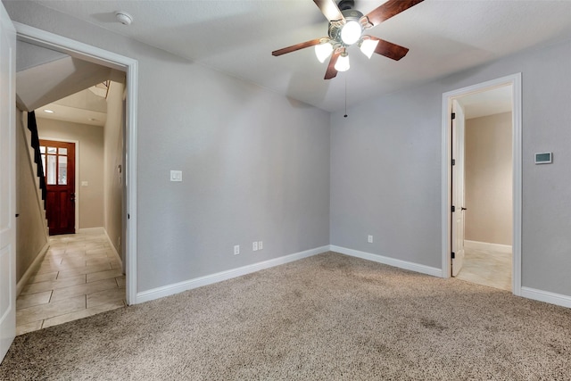 1025 W 21st St Unit C, Houston, TX 77008 - unfurnished room with ceiling fan, light carpet, and a smoke detector