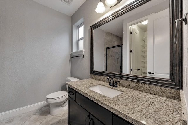 1025 W 21st St Unit C, Houston, TX 77008 - full bathroom featuring vanity, a shower stall, tile patterned flooring, and a textured wall