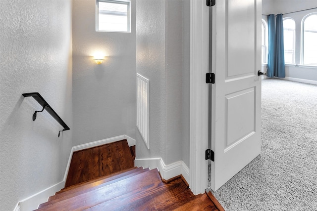1025 W 21st St Unit C, Houston, TX 77008 - stairway with plenty of natural light and a textured wall