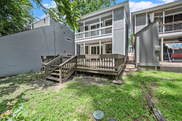116 Harbour Ln, Coldspring, TX 77331 - rear view of house featuring a deck